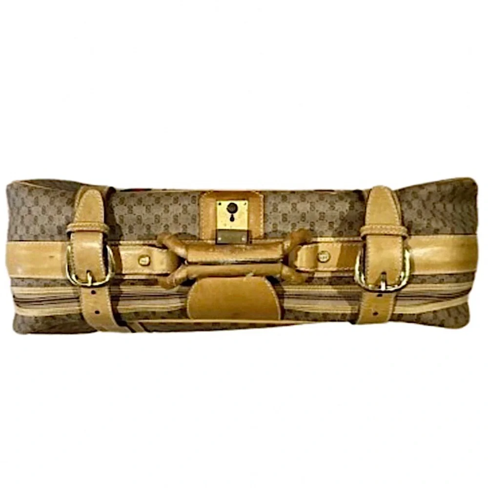 GUCCI GG MicroGuccissima Sherry Line Vintage Suitcase w/ Lock & Key
